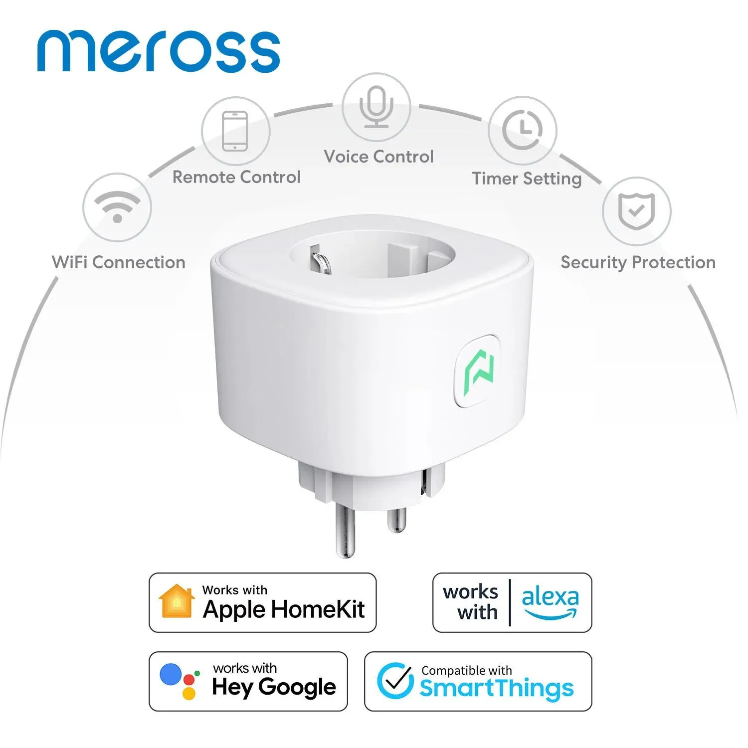 Plugs Meross HomeKit WiFi Smart Plug 16a EU Standard Standard Socket