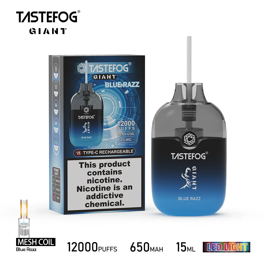 Nessuna tariffa 12000 Puff Vapes usa e getta Tastefog Giant Vape Box 2% 15ml Sigaretta elettronica 12k Puff 12 Sapori Prezzo all'ingrosso