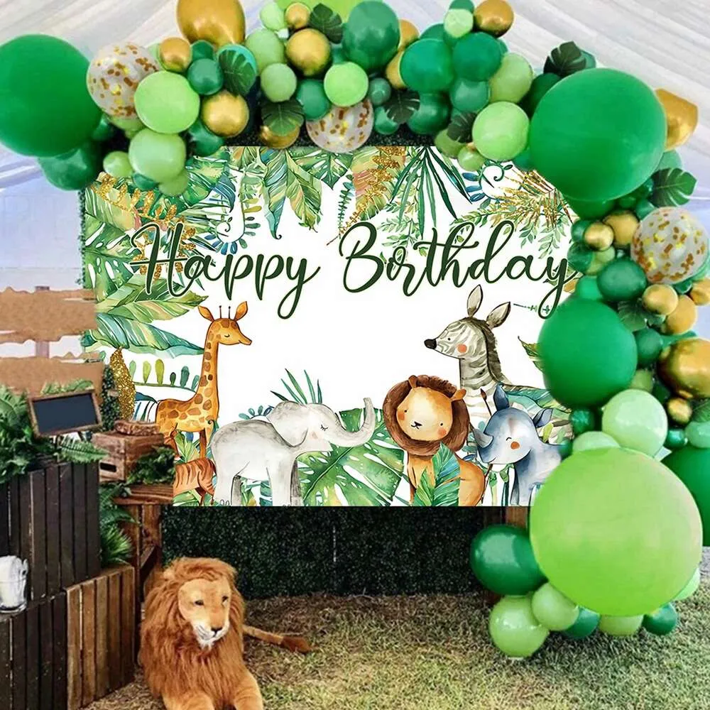 3 Tovaglie In Plastica Tema Giungla 274x137 Cm | Con Animali Safari, Per Feste Di Compleanno E Baby Shower, Facili Da Pulire