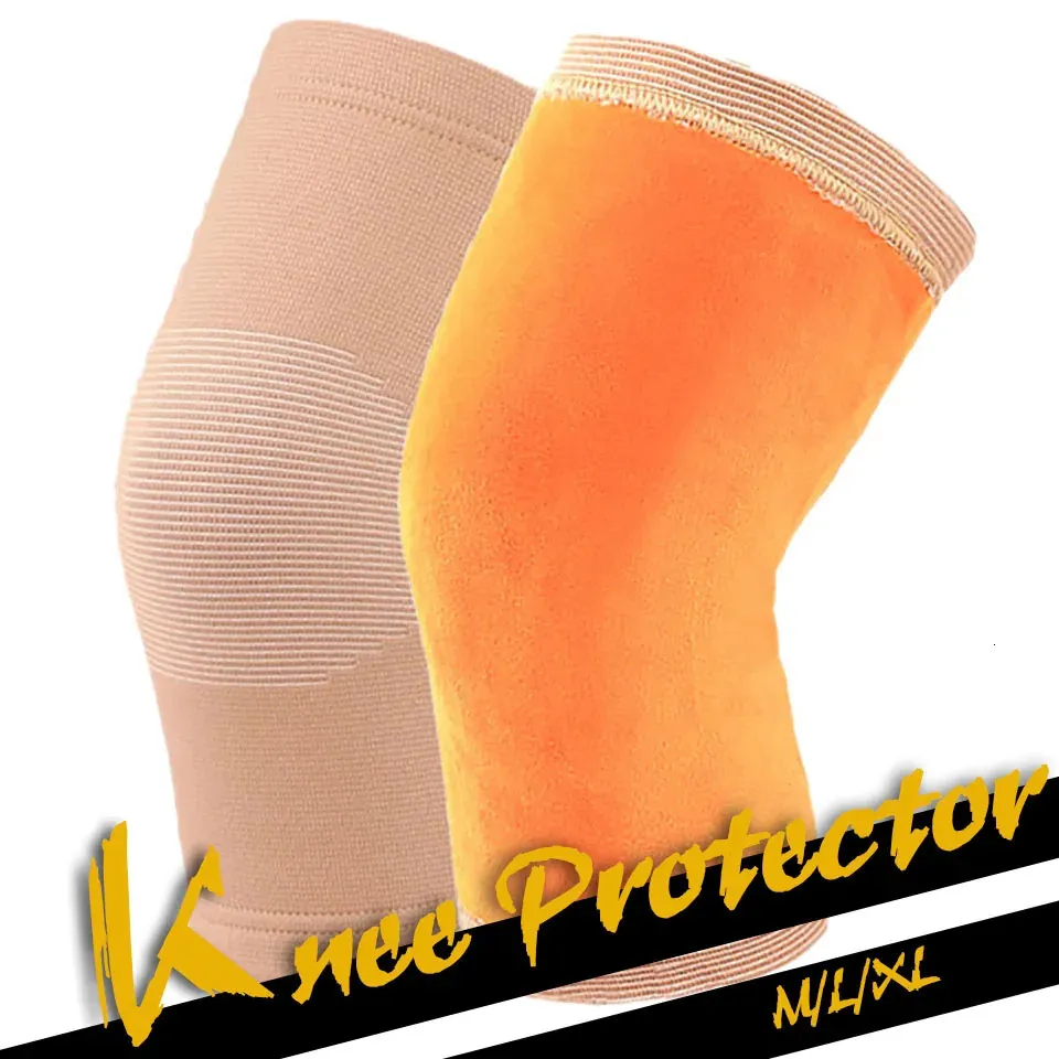 Gobgo Zima Keep ciepłe podkładki kolanowe plus aksamit Zapobiegaj zapaleniem stawów ochraniacze oddychające elastyczne sporty wsparcie fitness Kneepad 231220