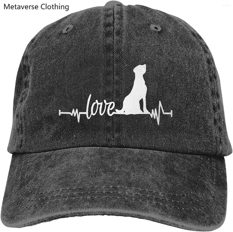 Бейсбольные кепки, женская бейсболка с собакой Love Heartbeat, регулируемая винтажная потертая шляпа для женщин и мужчин