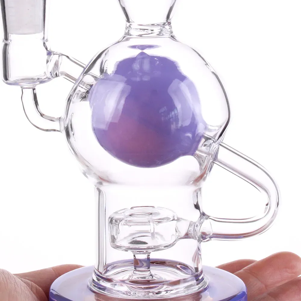 Wholesale 7&#039;&#039; Seed Of Life Ball Rig Glass Bong 14.5mm Female joint Water Pipes Dab Rig 5MM Thick with Glass Bowlfree shipping