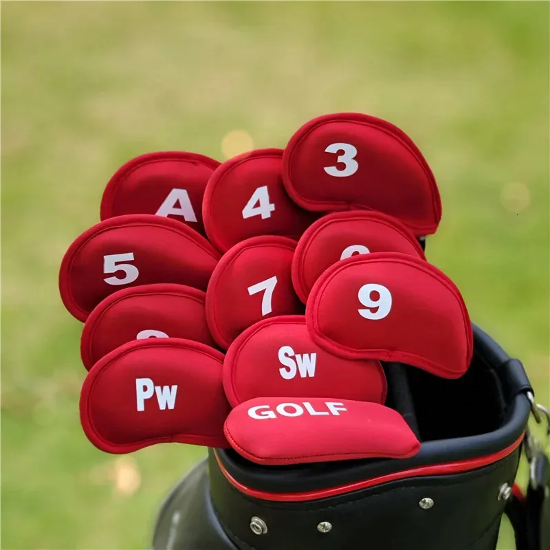 Other Golf Products 10 Pcs Club Head Covers Iron Putter Cover Headcover Set Outdoor Sport Accessoires 231219