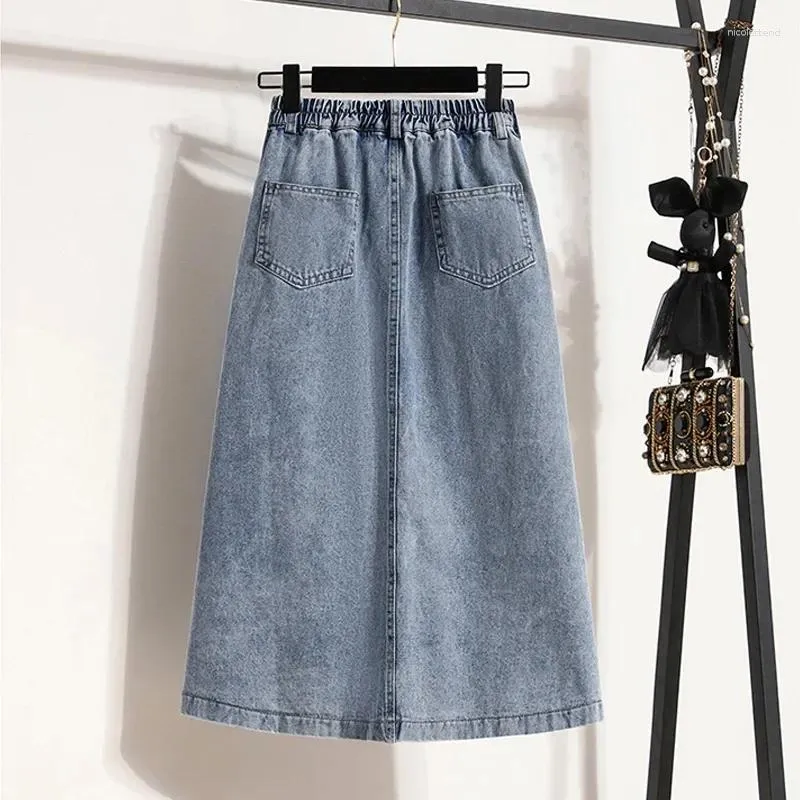 Plus size long denim skirts cheap 3xl