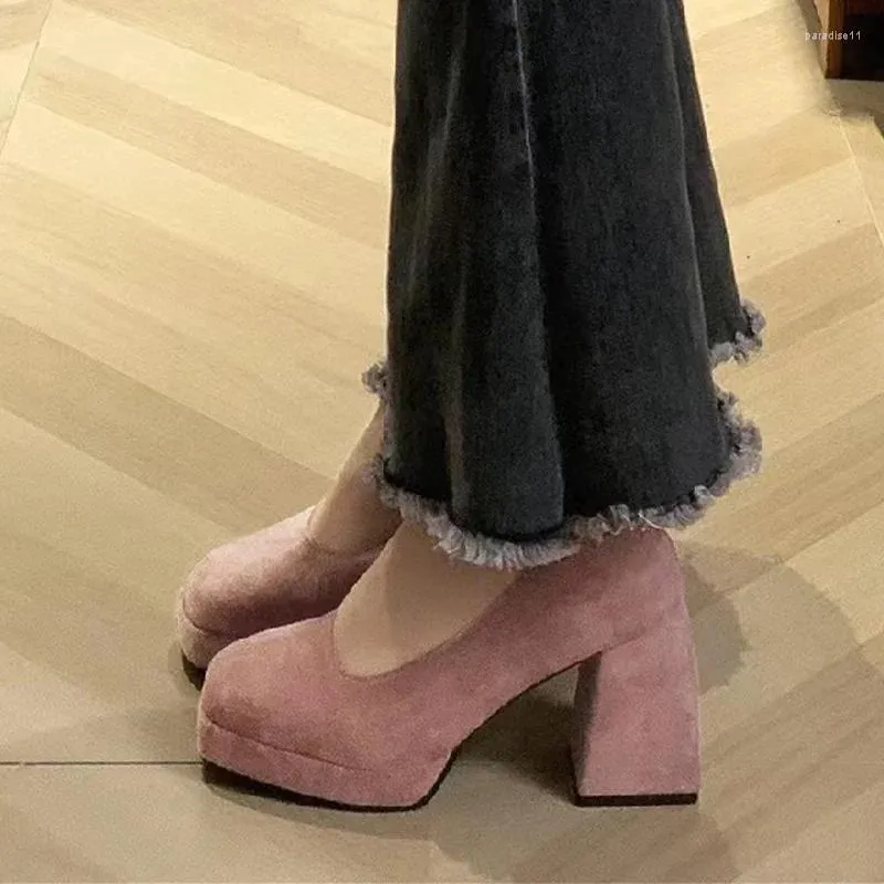 Модельные туфли Мэри Джейн, женские элегантные туфли на высоком каблуке, осень 2024, сандалии на платформе на массивном каблуке, дизайнерские туфли-лодочки для вечеринок, Zapatos Mujer