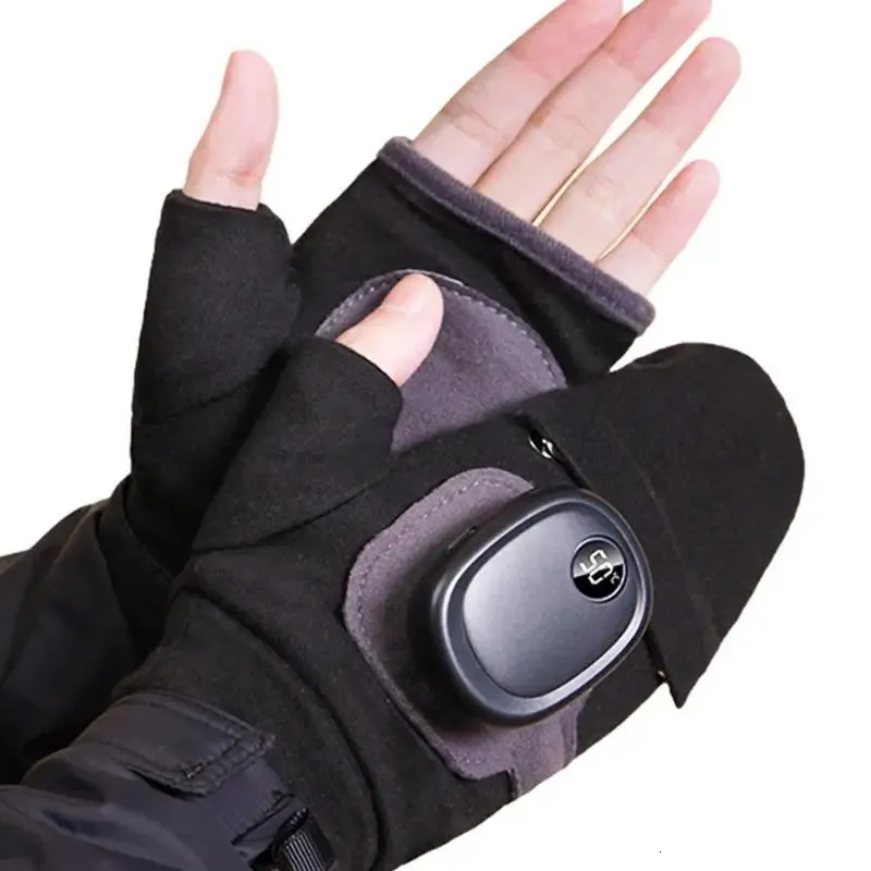 Heated Gloves Hand Warmer Electric Gloves Waterproof USB Rechargeable Winter Gloves With Three Gears Windproof Full-Finger Glove 231220