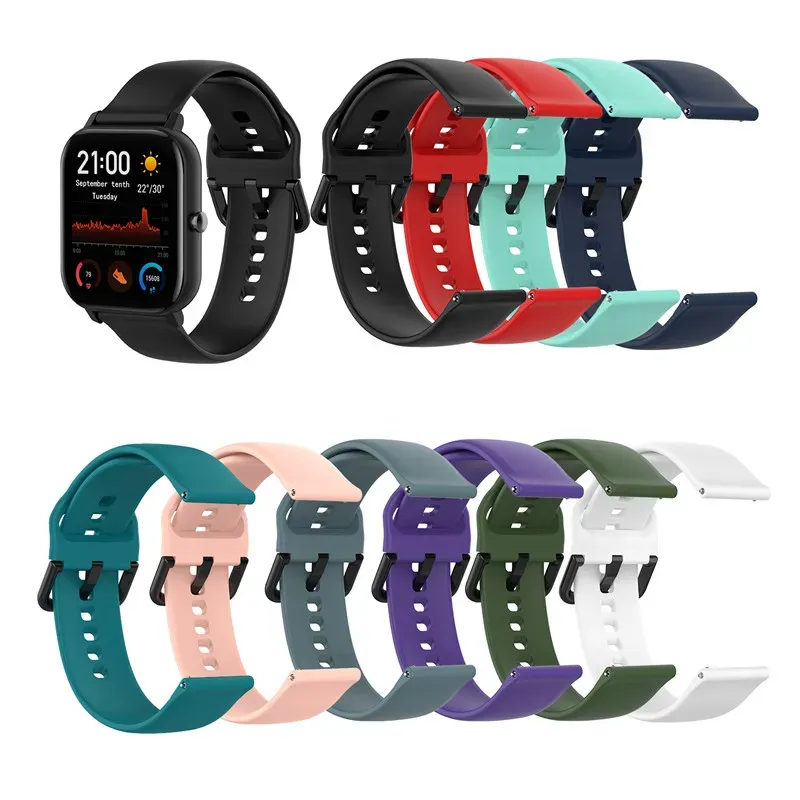 Bracelet en silicone coloré pour Samsung GEAR S2 GALAXY WATCH 42MM Bracelet intelligent pour Huami Amazfit GTS/GTR 42mm remplacement de bande intelligente LL