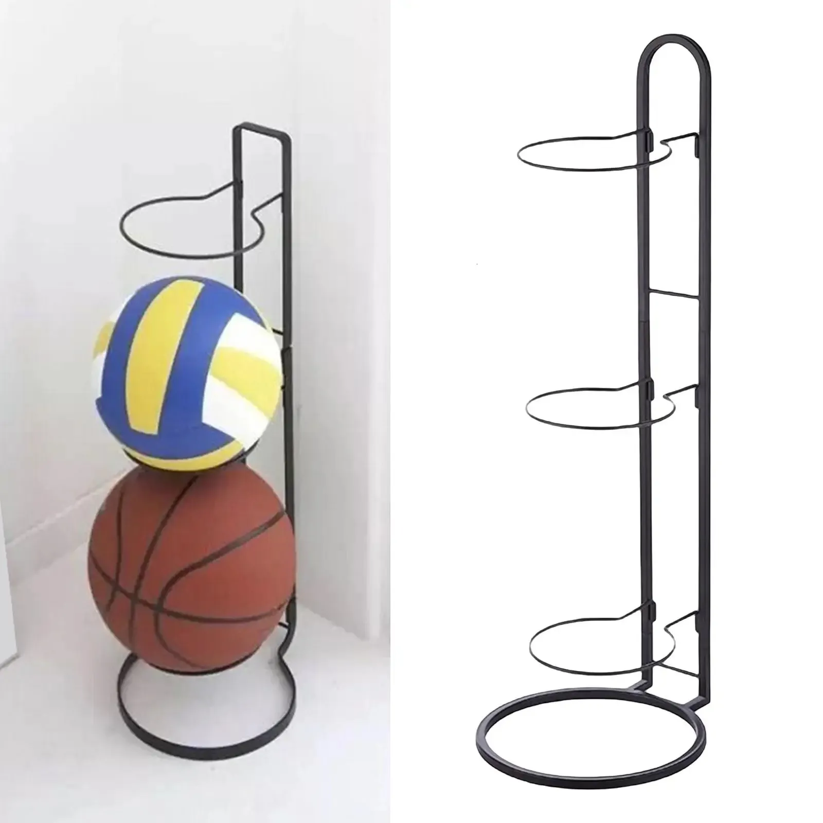 Metal Football Basketball Display Storage Rack Shelf Stand Balls Holder