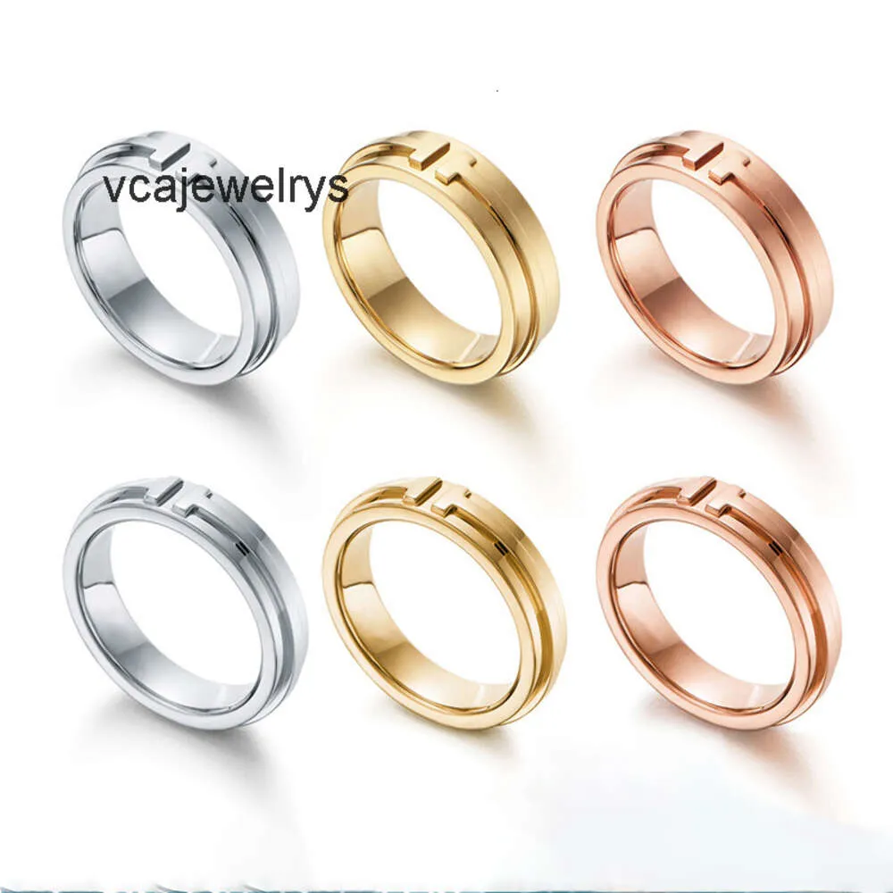 Designer gift love ring for women letter T wedding couple rings jewelry with box