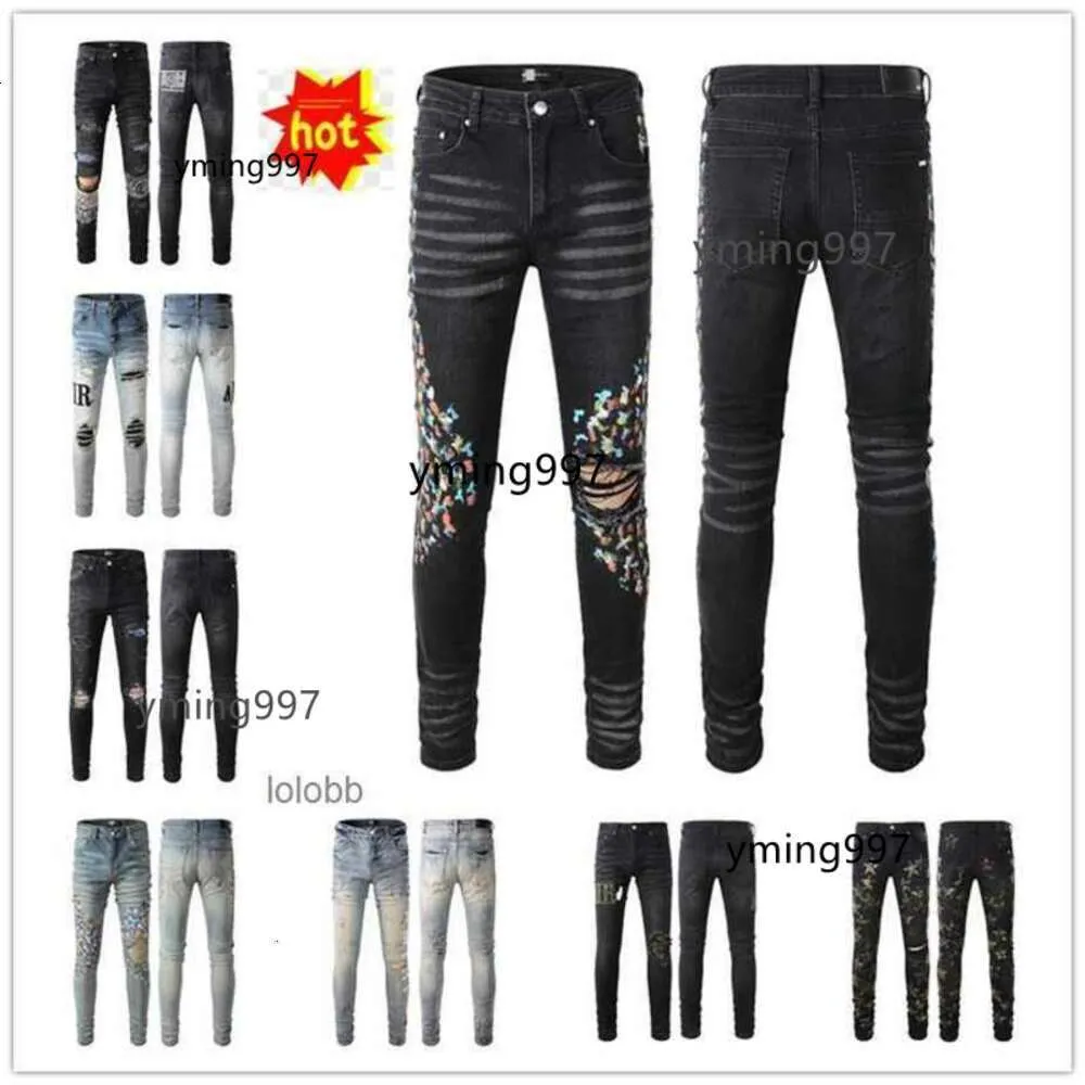 Denim Amis Mens 2024 Jean Pants New Imiri Amiiri Ankomster lyxdesigner Amari Jeans Holes Byxor Amirl Coolguy Biker Amirlies Man Am Clothing Eizu