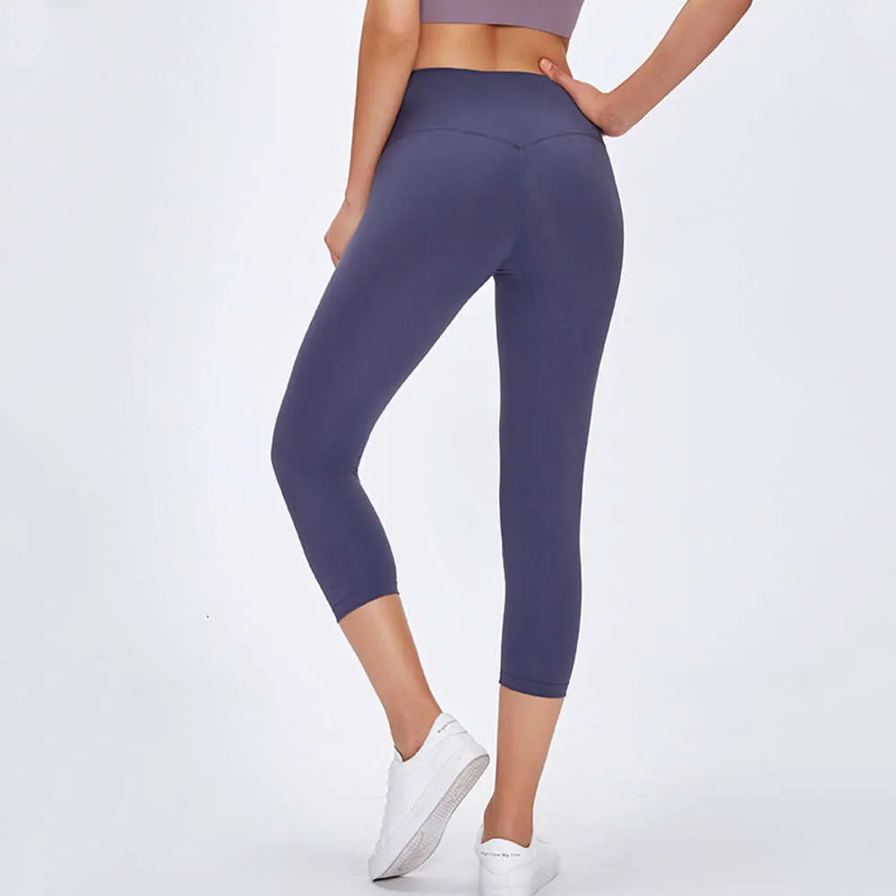 Lu Align Lu Pant Yoga Leggings da yoga Palestra Pantaloni da donna Fitness Vita alta Sport Collant da jogging all'aperto Pantaloni traspiranti al polpaccio Abbigliamento sportivo Allenamento al limone Gry LL