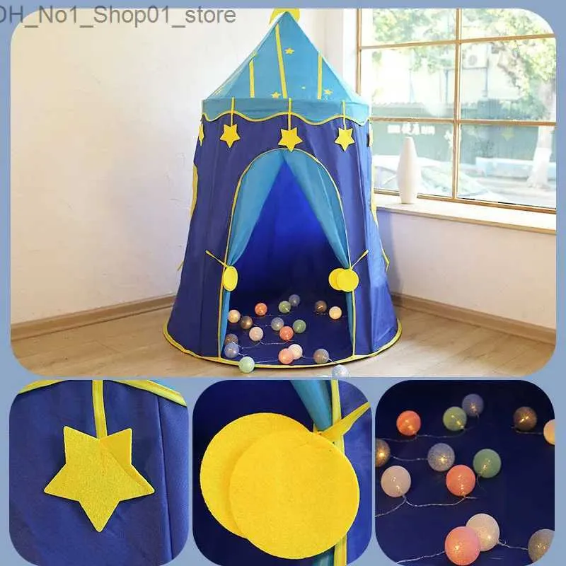 Carpas de juguete Carpa para niños Juego de roles Juguetes de interior Estrellas y luna Decoración Casa de juegos Espacio propio para niños Parque de atracciones para niños Q231220