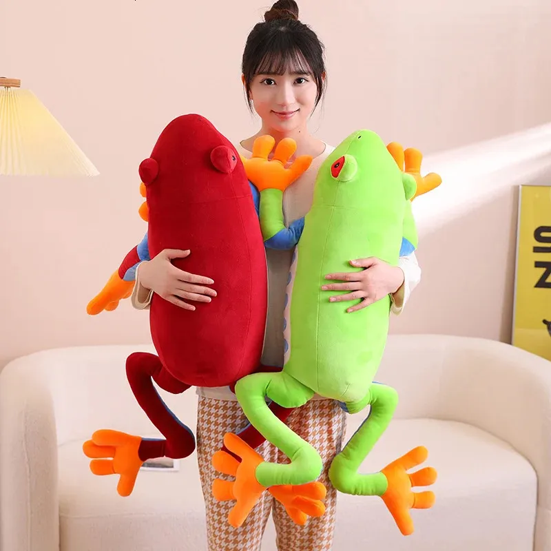 40/60 / 75cm dessin animé grenouille en peluche jouet oreiller Kawaii peluche grenouilles avec couverture peluches poupée doux enfants jouets décor à la maison 231220