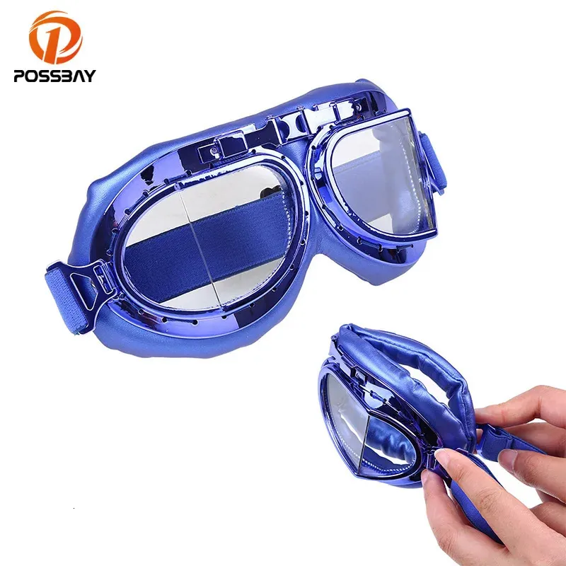 Lunettes de motocross Lunettes de moto Bleu Lunettes de soleil d'extérieur Dirt Bike Cyclisme Lunettes de ski Steampunk Accessoires de moto 231220