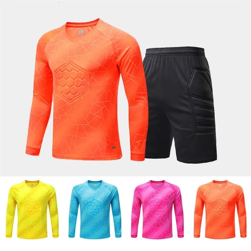 Autres articles de sport Uniforme de gardien de but de football pour hommes adultes éponge de protection à manches longues entraînement de football gardien de but de football haut et pantalon 231219