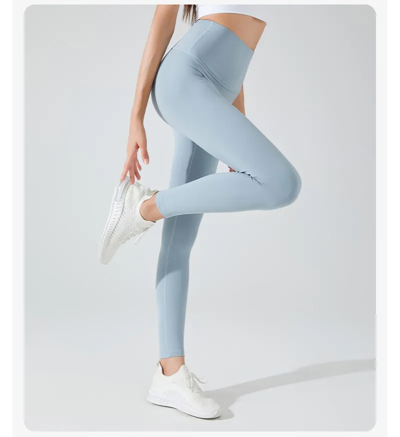 Women Legings Yoga Push Ninth Fiess Legging med fickor mjuk hög midja höft al lift elastiska sportbyxor yk167