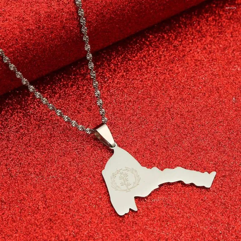 Pendant Necklaces Eritrea Map Flag Chain Women Girls Of African Necklace Ethiopia