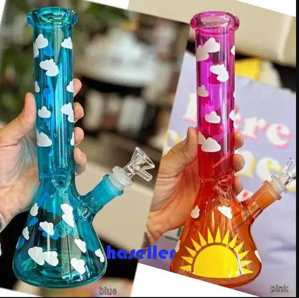 Frysbar spole bong vattenpipa hårda dab riggar bäger basvattenrör bubblare rakt rör glas vatten bongs skålbit