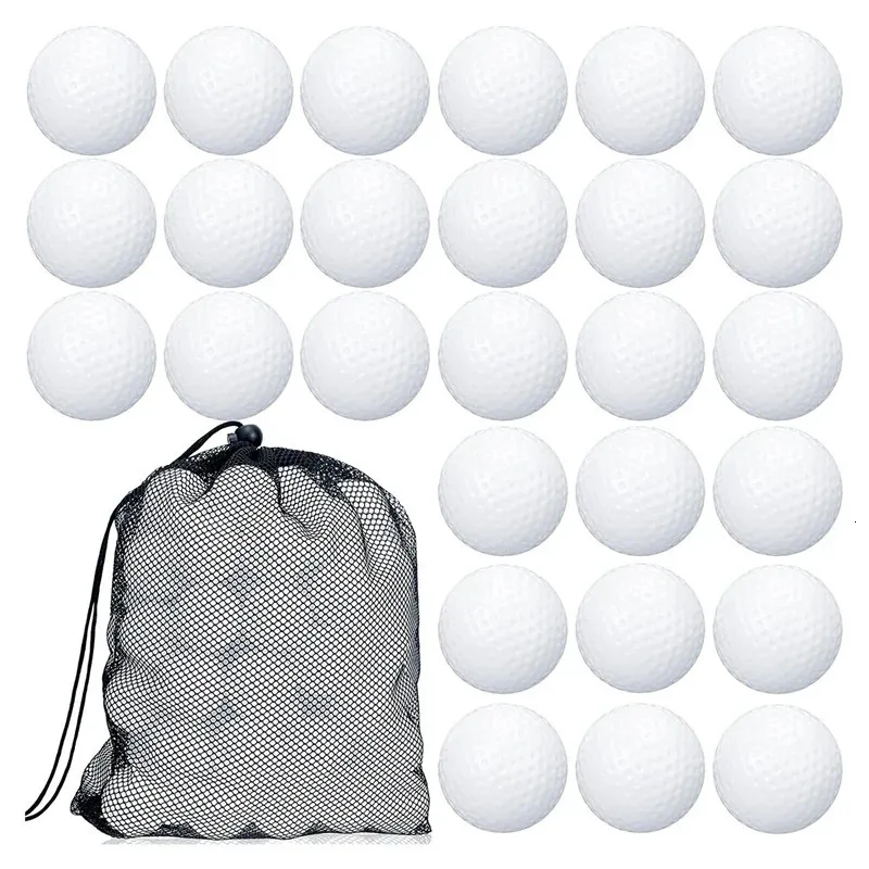 100 pezzi Golf Practice Ball Golf Ball Golf Golf Plastic Plasty con sacchetti di stoccaggio in mesh per l'allenamento 231220