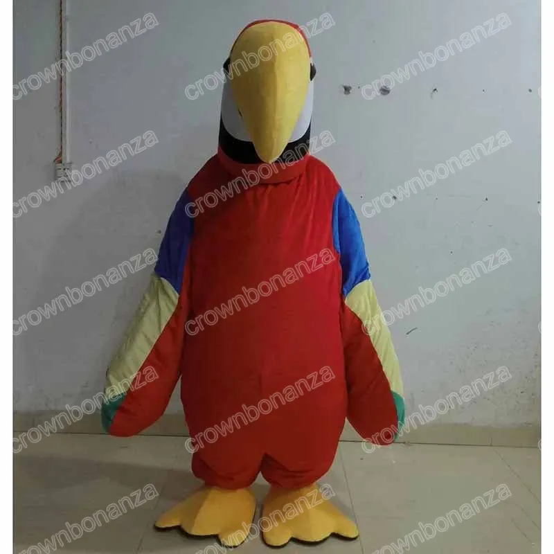 2024 Nouveau costumes de mascotte de perroquet coloré Halloween Cartoon personnage de personnage costume Noël