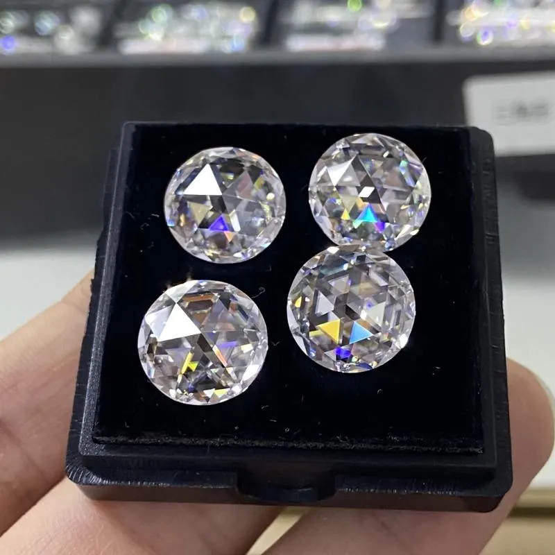 Diamantes soltos 12 mm redondos com parte traseira plana rosa cortado branco D VVS1 pedras preciosas de diamante de moissanite cultivadas em laboratório