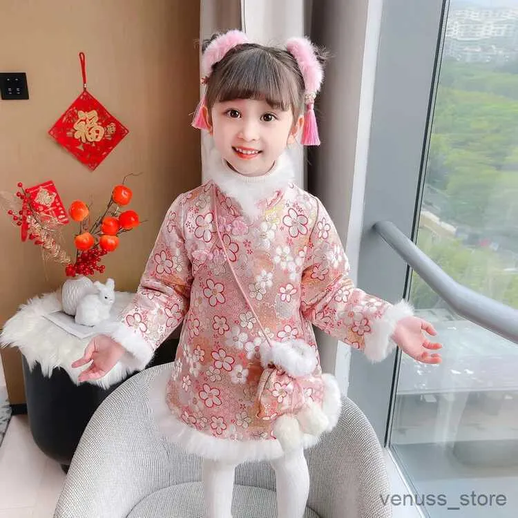 Pink Ruffled Collar Loose Waist Long Sleeves Girl's Floral Kids Girl Baby  Dress - China Girl's Dress and Autumn Print Dress price