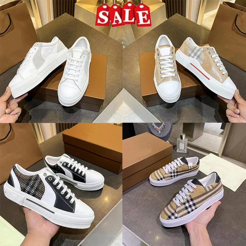 Tasarımcı Vintage Kadın Spor ayakkabılar Kafes Kafes Erkekler Sıradan Calfskin Emed Deri Tuval Ayakkabı Yamalı Naylon Trainer Platform Sneaker Boyut 35-45