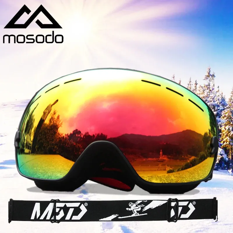 Skidglasögon Mosodo Ski Goggles Parent Child Style Snowboard Anti-dimma Polariserade glasögon Snö Stora sfäriska män och kvinnor Skidglasögon 231219