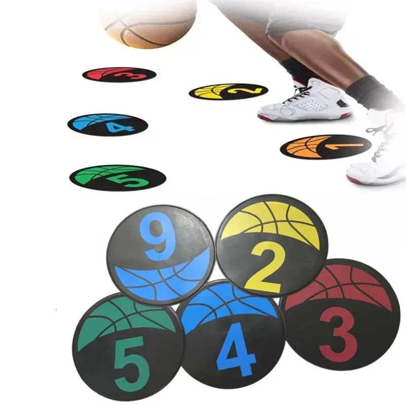 9 tum basketball markör Färgglada antislip Rubber Sports Training Markers Round Flat Number Dots Training Marker Field 231220