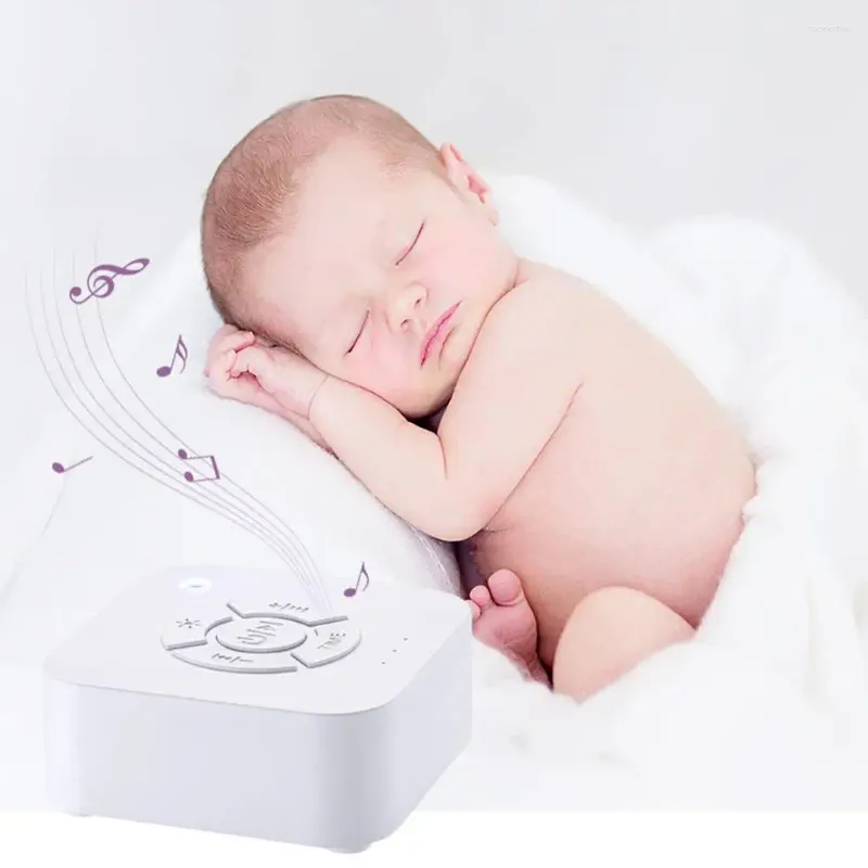 Dekorativa figurer Vitt ljudmaskin Sov Soother med 9 lugnande ljud som andas lätt timer typ-C-laddning för baby hem