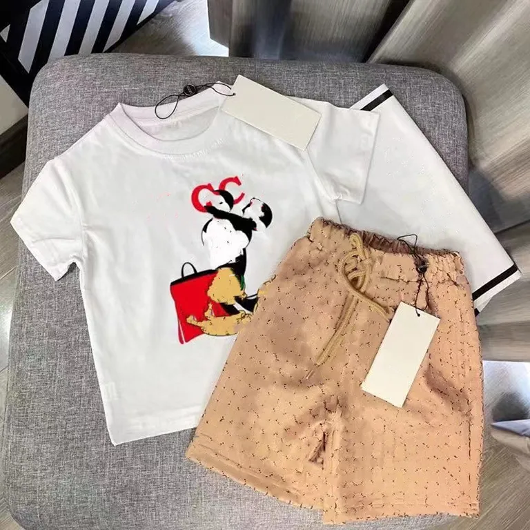 Nieuwe Merk Kid Set T-shirt Kinderkleding Designer Sets Babykleertjes Luxe Merk Zomer Shorts Mouw Met Letters maat 90-160 AAAAA