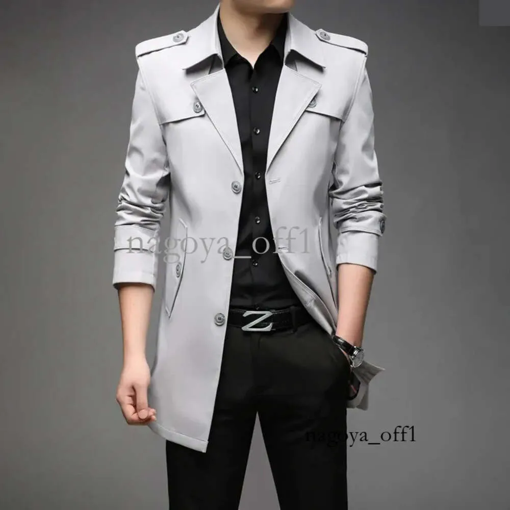 Men's Trench Coats Spring Men Fashion England Style Long Mens Casual Outerwear Jackets Windbreaker Brand Clothing 2023 437