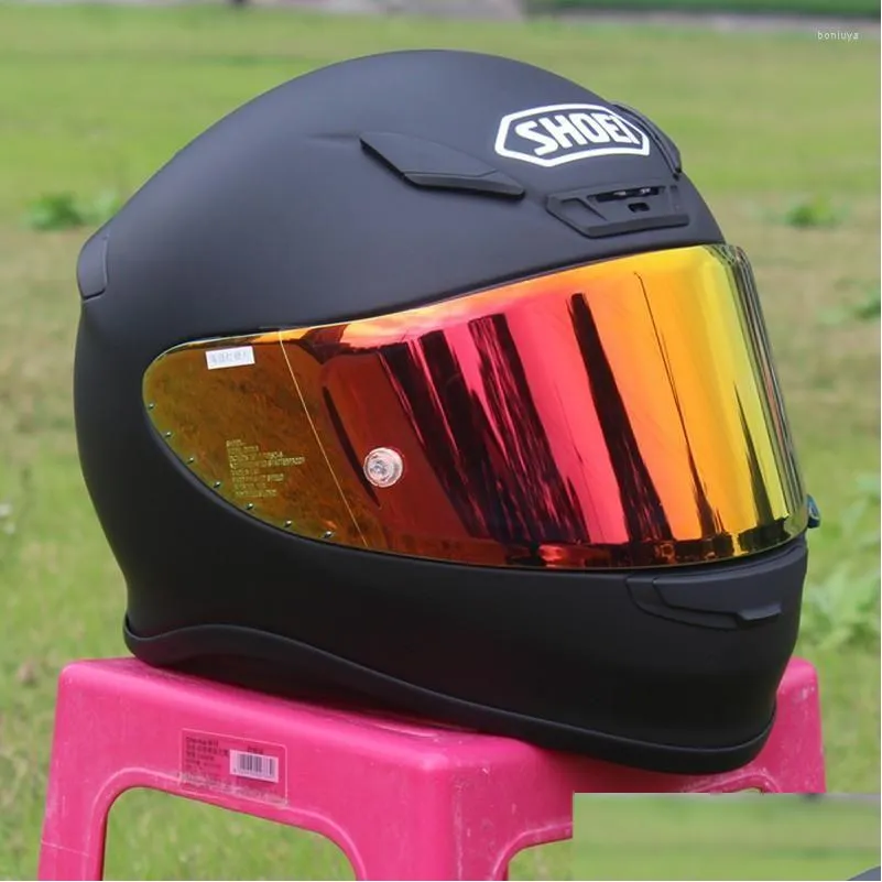 Motorradhelme Shoei Z7 Hochfester ABS-FL-Gesichtshelm für Renn- und Freizeitreisen, schützend, mattschwarz, Drop-Lieferung, Automo Dhdje