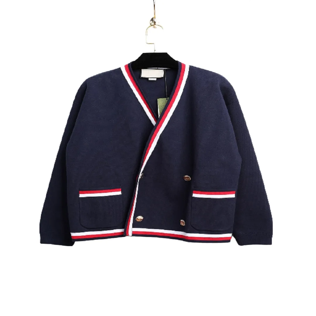 coatwomen designer badpak Dames vest met contrasterende kleuren met dubbele rij knopen, trui in college-stijl modetrend hoodie