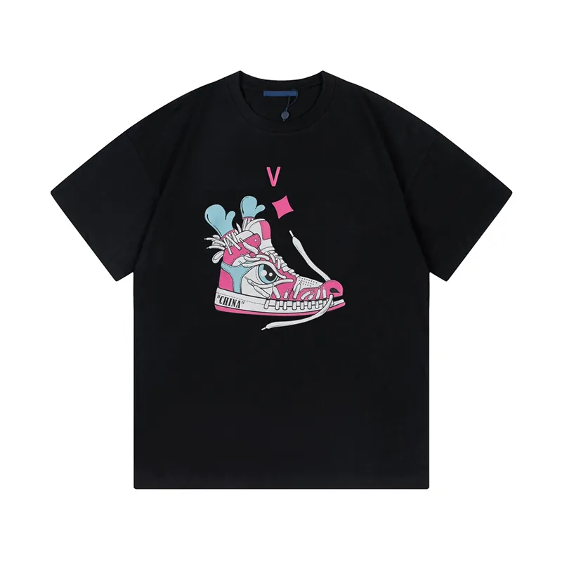 Primavera Verão Paris Skate Chinês Dragão Sapatos Imprimir Tee Mens Manga Curta Camiseta Mulheres Roupas Casuais Algodão Designer Camisetas 24ss 1220