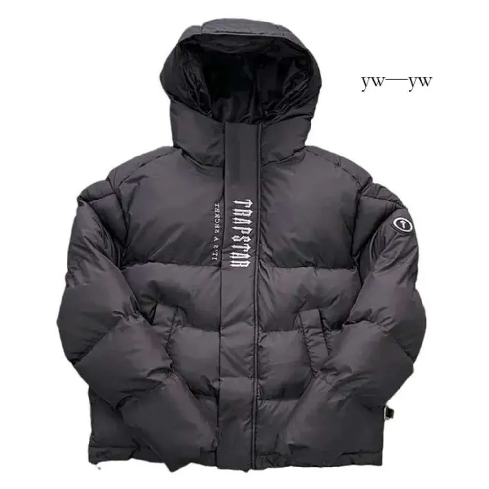 Trapstar London Trap Down Jacket Parka hombres mujeres marca de lujo brillante negro bordado invierno chaqueta acolchada Trapstar Down Jacket 5964