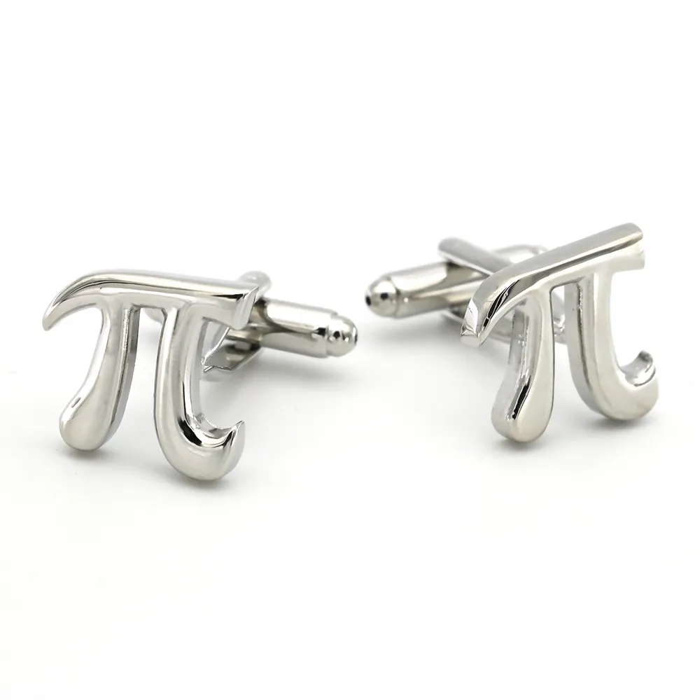 Pictographic French cufflinks mathematical symbol pi pie cufflinks male math teacher gift