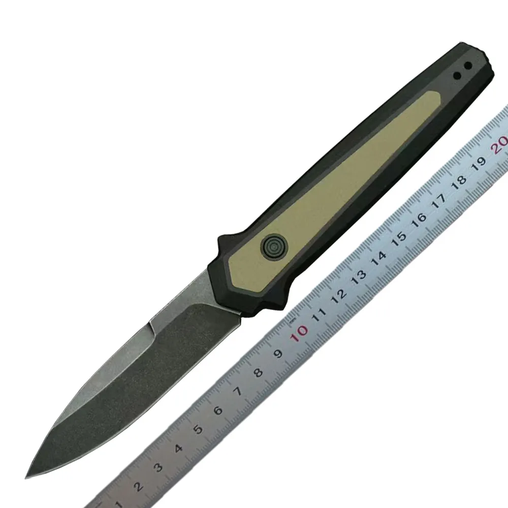 1Pcs KS 7950 AUTO Tactical Folding Knife D2 Black Stone Wash Blade 6061-T6 Aluminum Handle EDC Pocket Folder Knives with Retail Box