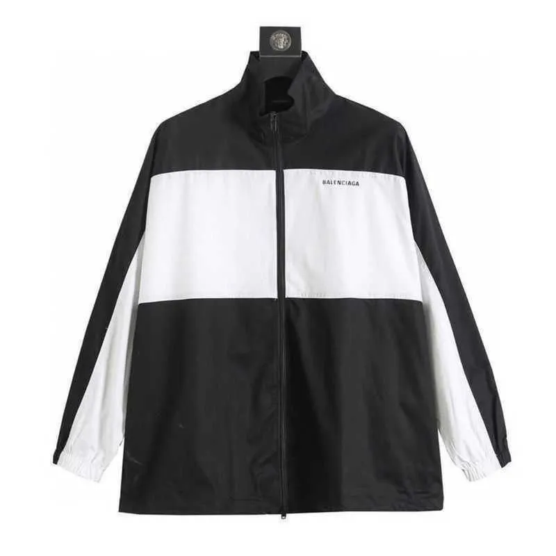 Mens Jacket Balanciigss Coat 2023 Fashion Brand Springsummer Unisex New Oreo Black and White Combination Womens Casual Loose Sprint Shirt S0l6