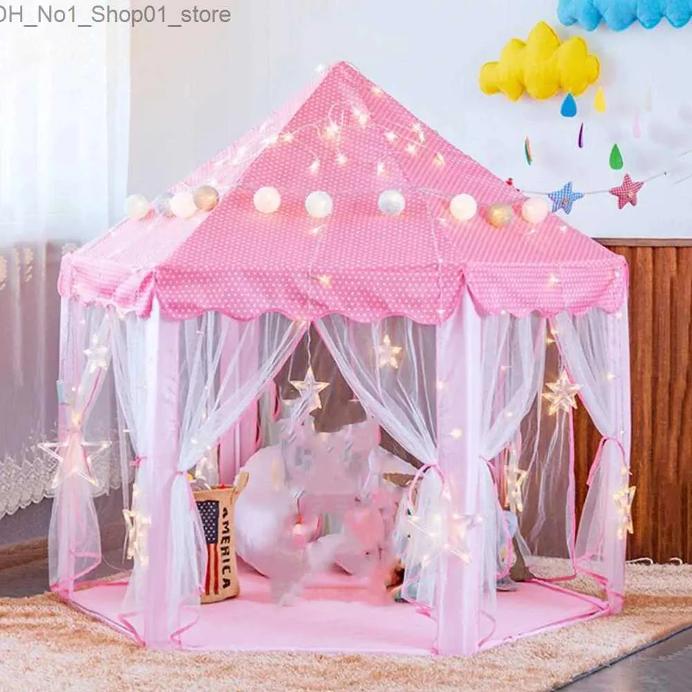 Tentes jouets Portable Princesse Château Jouer Tente Activité Fée Maison Amusant Playhouse Plage Tente Bébé Jouant Jouet Cadeau Pour Enfants Halloween Q231220