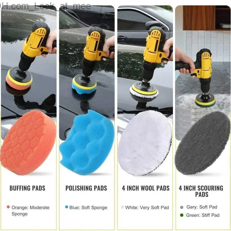 Cleaning Brushes Electric Drill Brush Attachment Set Power Scrubber Car Polisher Kitchen Bathroom Kit Toilet Tools Q231219