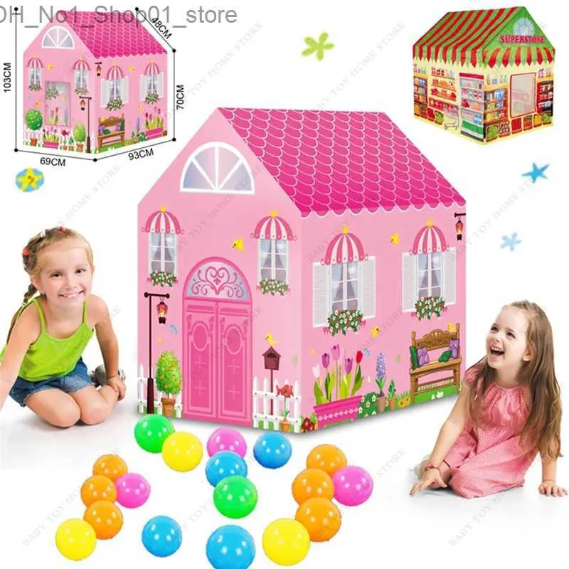 Torda de brinquedo Kids dobring Play Tents Playhouse Indoor Outdoor Tent de garotos meninos crianças crianças Tenda Great Playhouse Gifts For Kids Boys and Girls Q231220