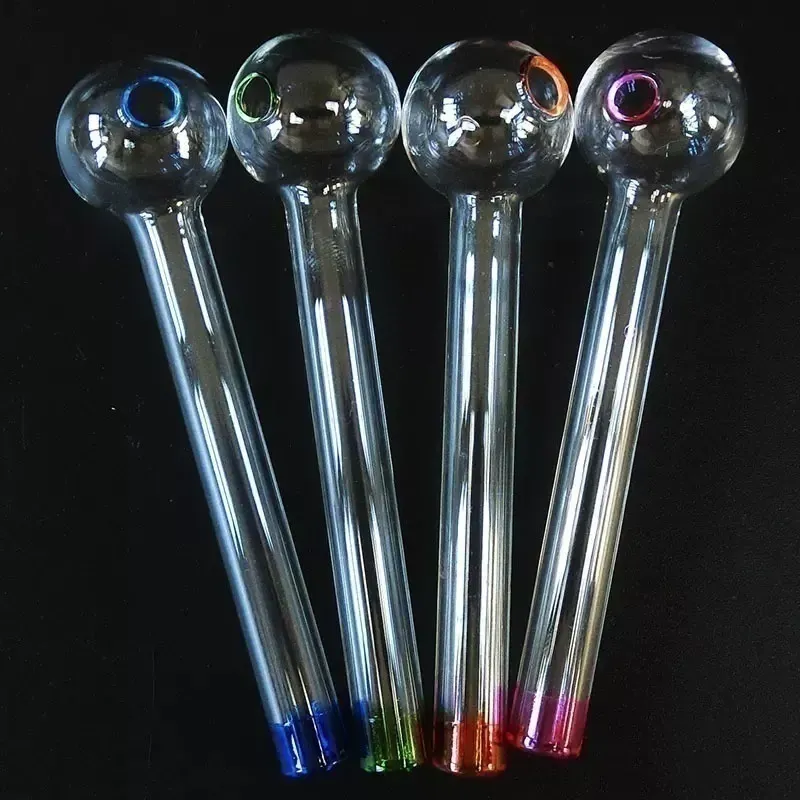 Handwork Mini Smoking Hand Pipes Thick Glass Pipe Oil Colorful Pipes Pyrex Glass Oil Burner Pipe Random color