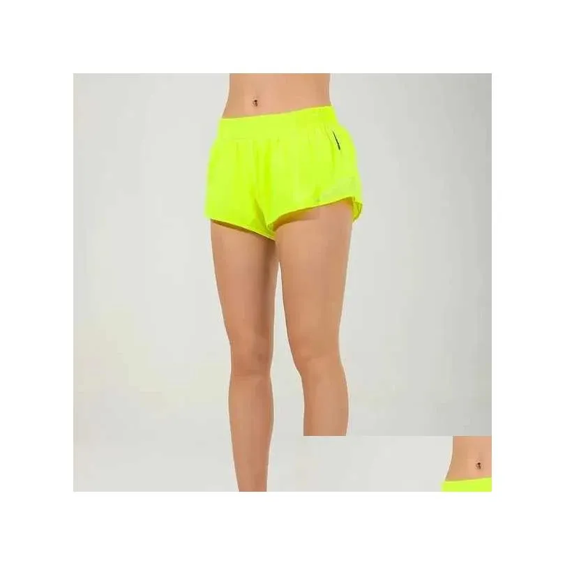 Yoga Outfit Ty Women Shorts High Waisted Athletic With Liner And Zip Pocket Running Loose Workout Gym Y For Summer Breathable Zcby Dro Dhdrn