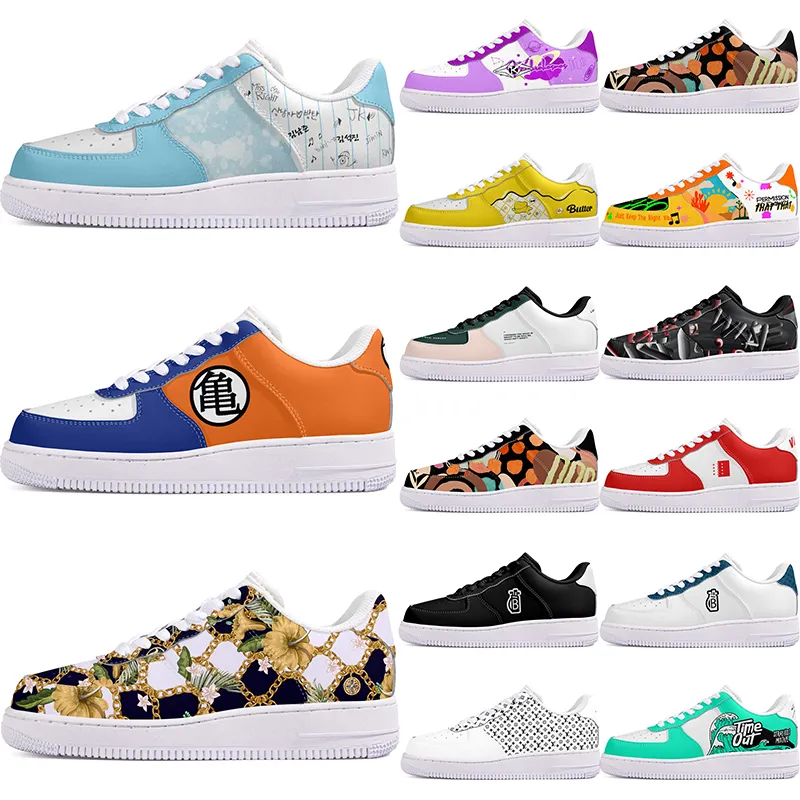 DIY exquisite shoes beautiful autumn mens Leisure shoes for men women casualplatform sneakers Classic cartoon graffiti trainers comfortable medium red sports