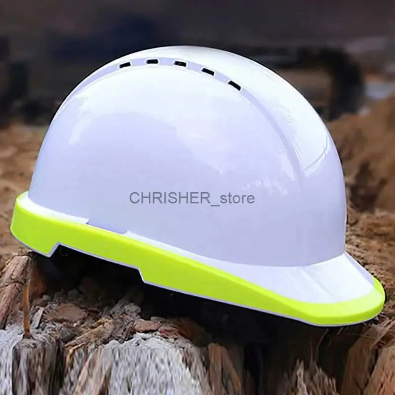 Caschi da arrampicata Elmetto di sicurezza ventilato Casco da arrampicata da lavoro Fascia regolabile Resistenza agli urti Giallo fluorescente/arancione per lavoratore