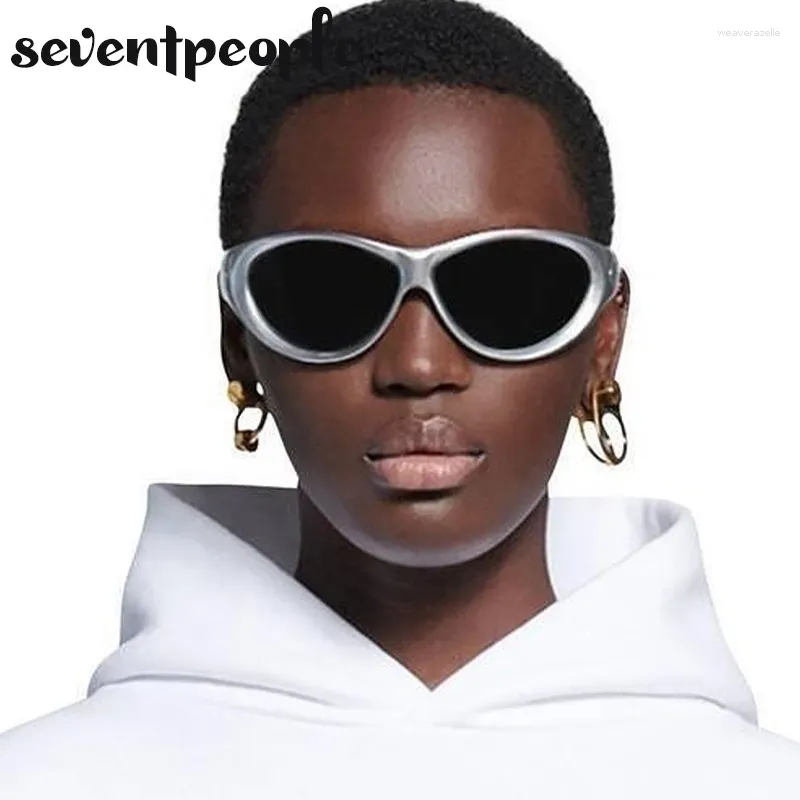 Solglasögon mode snabba kvinnor utomhussportglasögon steampunk solglasögon för män 2000 -talets y2k solglasögon cykelglasögon
