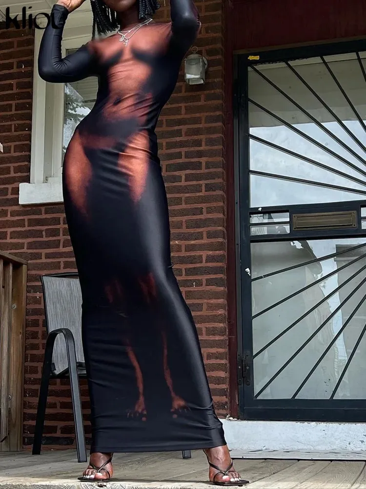 Kliou Y2K 3D Body Print Maxi Dress Womens Long... From Lucien66, $12.22 | DHgate.Com Kliou Y2K 3D Body Print Maxi Dress Womens Long... From Lucien66, $12.22 | DHgate.Com
