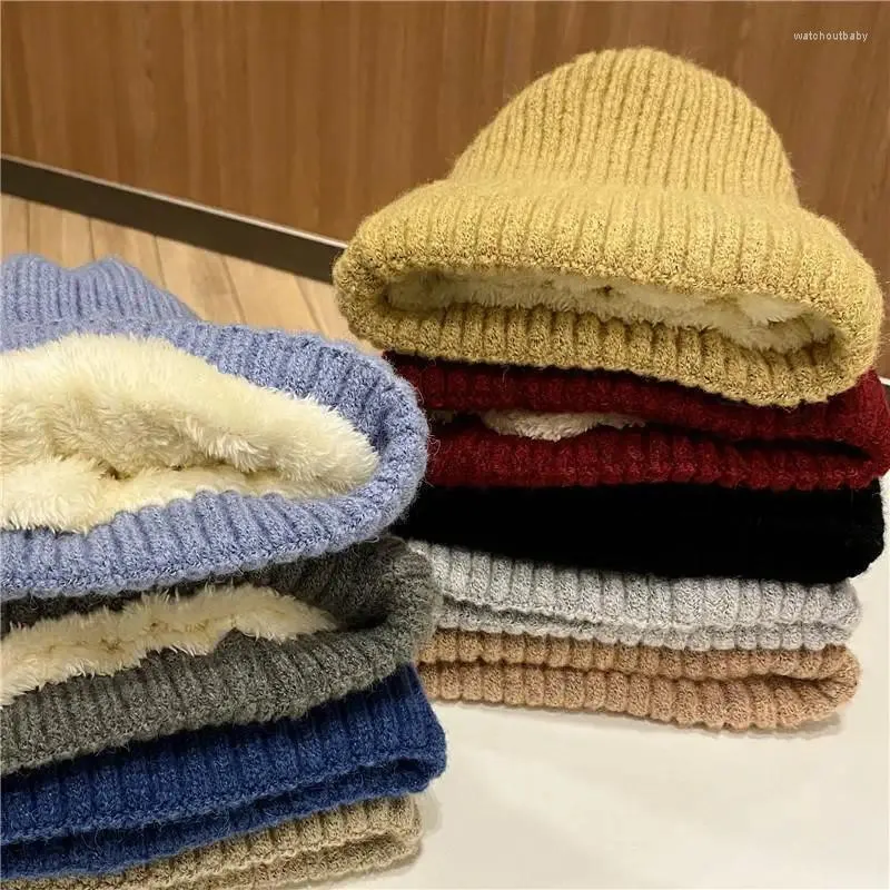 Bérets automne et hiver chapeau résistant au froid laine femmes tricot hommes plus velours épais chaud froid