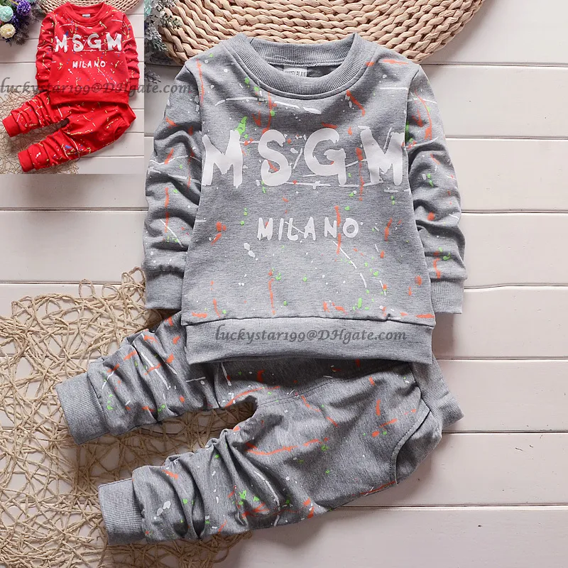 Vêtements pour bébés garçons, survêtements 1-4T, vêtements de sport pour enfants, pull de styliste avec lettres, costume 2 pièces/ensemble